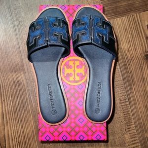 Navy Blue Tory Burch Ines Slide
